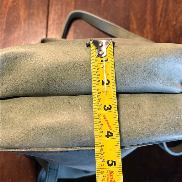 Portland Leather Goods Sage Green  Mini Crossbody Tote Snap Tumbled Leather - Picture 7 of 10